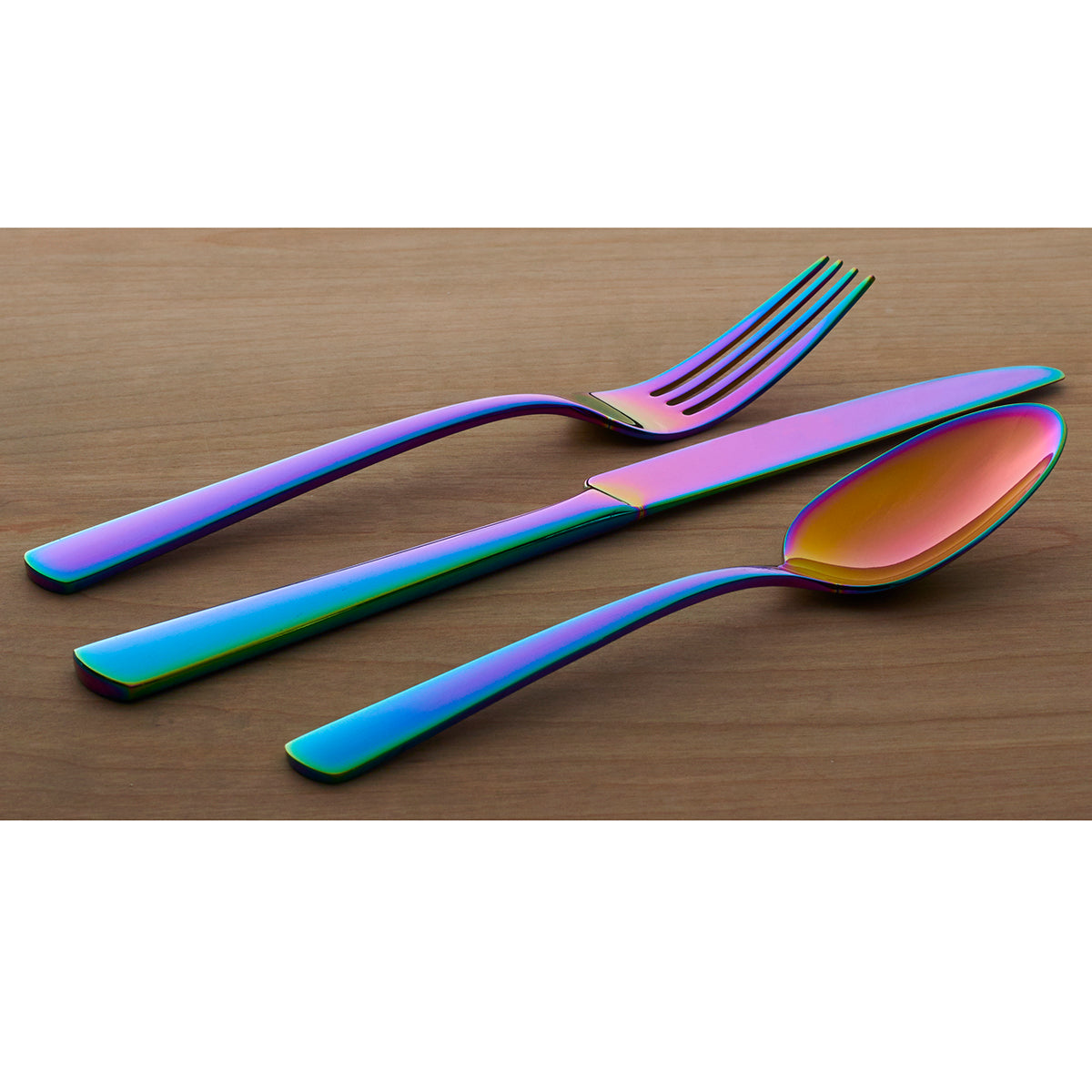 Aptitude Rainbow 23 Piece Everyday Flatware Set, Service for 4