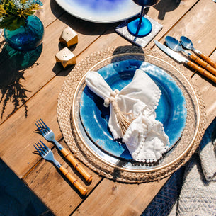 Bamboo Handle 20 Piece Flatware Set