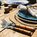 Bamboo Handle 20-Piece Flatware Set