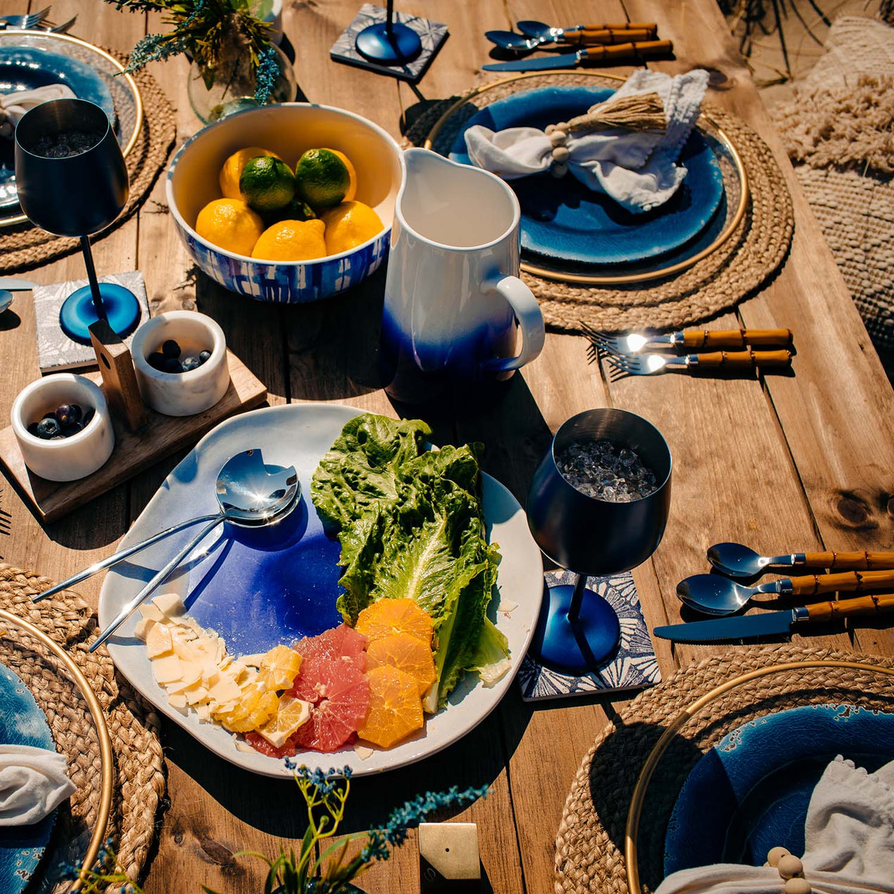 Bamboo Handle 20-Piece Flatware Set