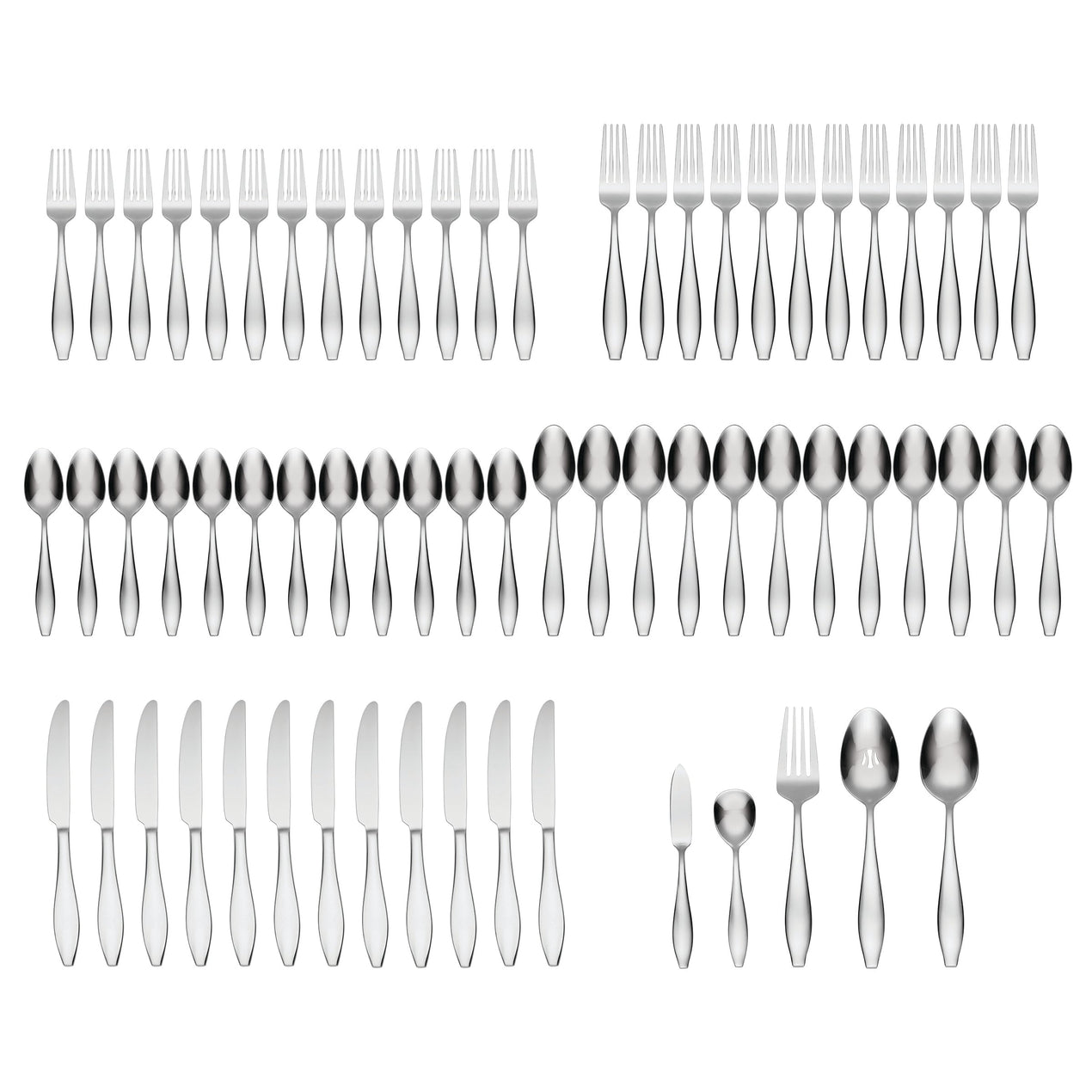 Comet 65 Piece Everyday Flatware Set, Service For 12