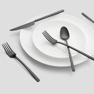 Damaris Black Satin 20 Piece Flatware Set