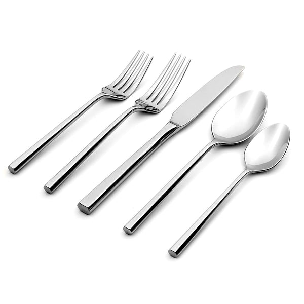 Oneida Pearce Set Posate 20 Pezzi In Acciaio Inox 18/10 - Finitura A Specchio, Design Semplice Ed Elegante, Lavabile In Lavastoviglie, Garanzia A Vita