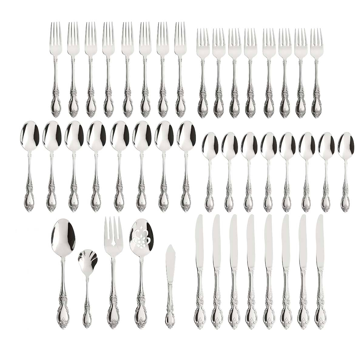 Louisiana 45 Piece Fine Flatware Set, Service For 8