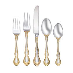 Golden Mandolina 45 Piece Flatware Set