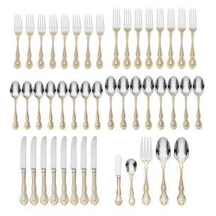 Golden Mandolina 45-Piece Flatware Set