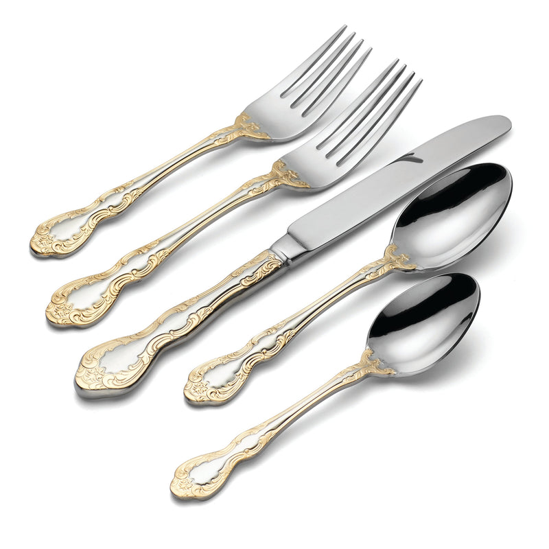 Golden Mandolina 45-Piece Flatware Set