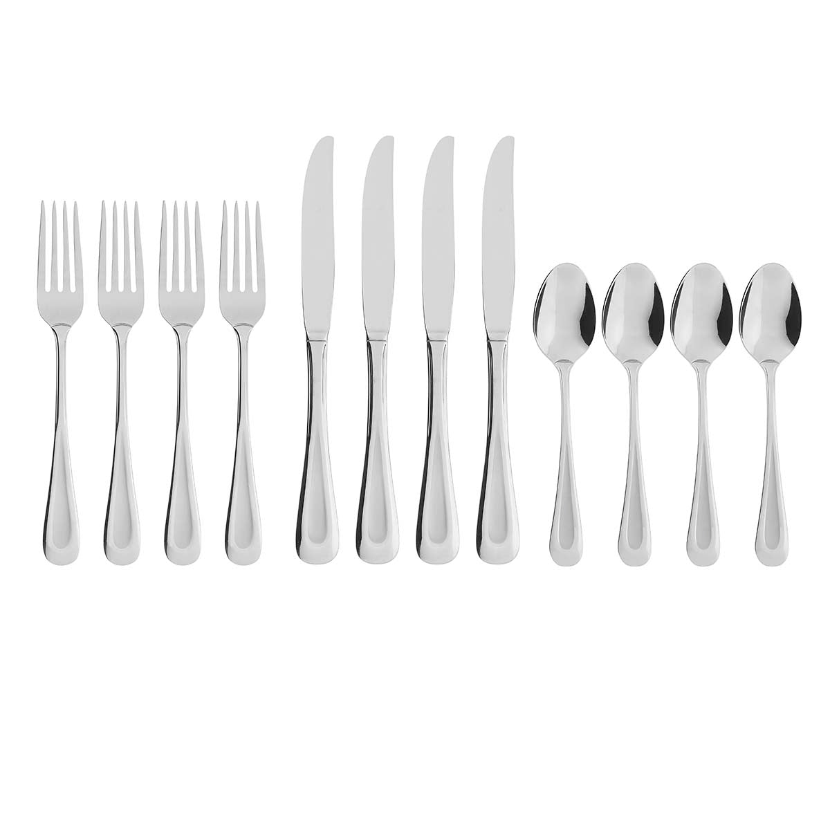 Satin Sand Dune 12 Piece Everyday Flatware Set, Service For 4