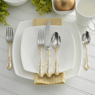 Golden Mandolina 45-Piece Flatware Set