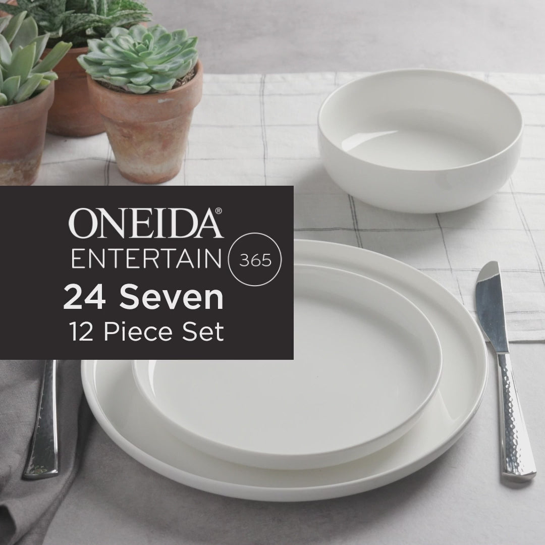 24 Seven White 12 Piece Dinnerware Set