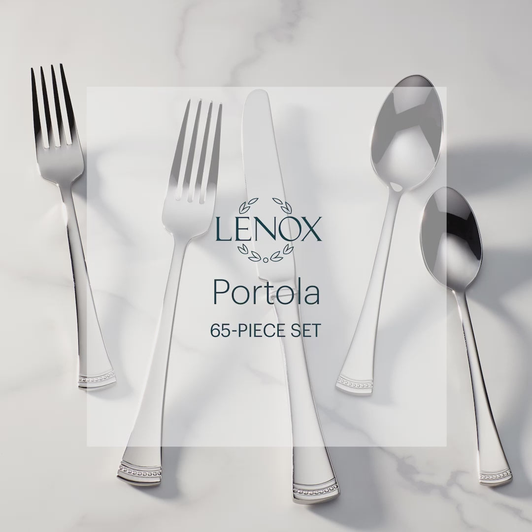 Portola 65-Piece Flatware Set, Service for 12 with Serving Set