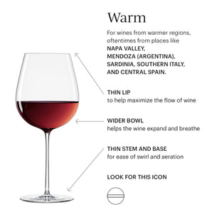 Tuscany Signature Series Warm Region Wine Glasses, Set of 2