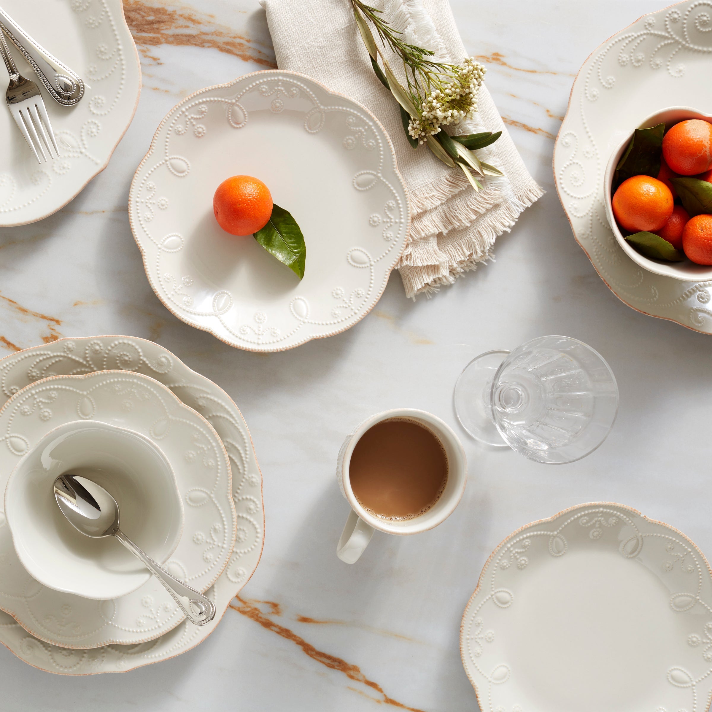 French Perle White 12-Piece Dinnerware Set – Lenox Corporation