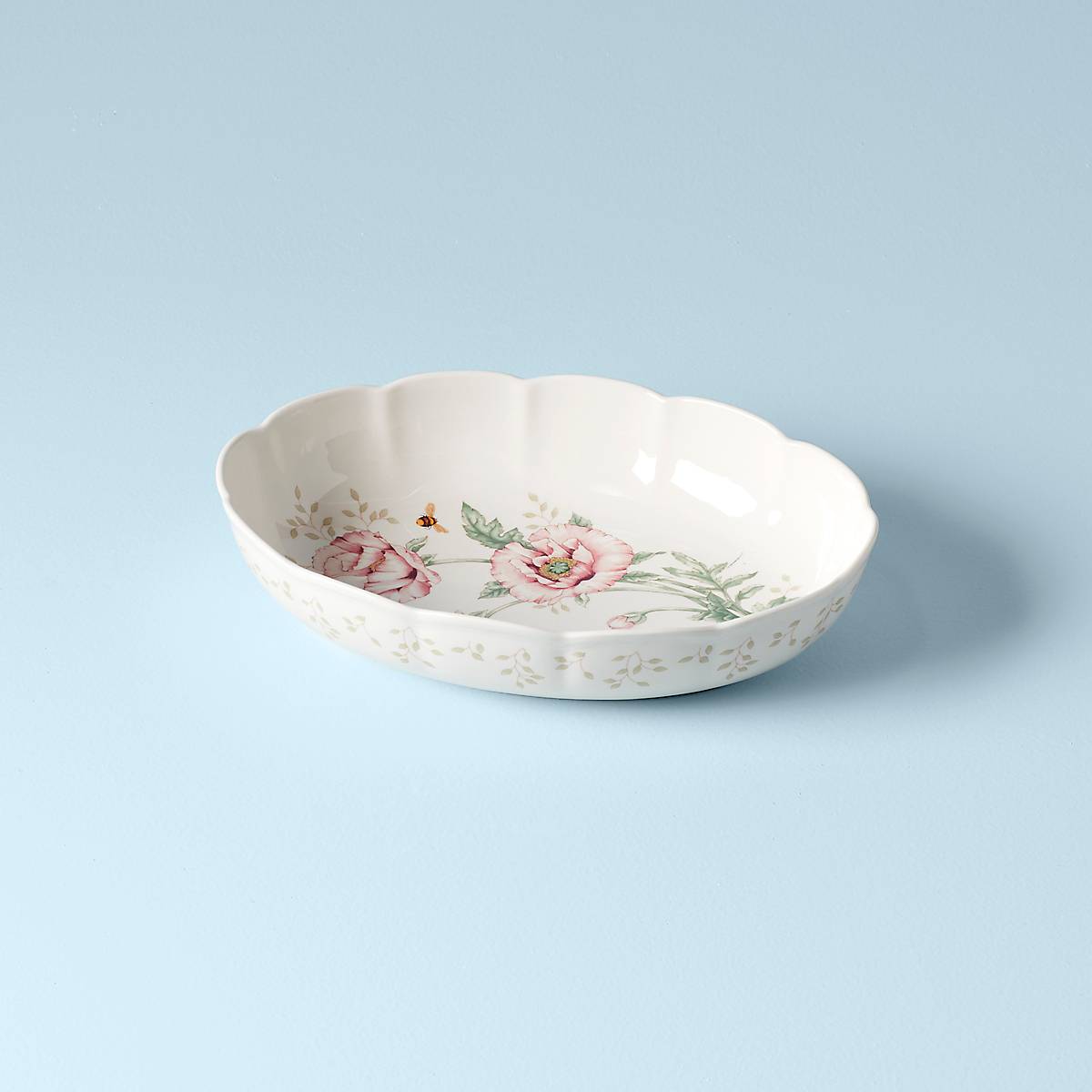 cambridge silversmiths Butterfly Meadow Scalloped Oval Baker