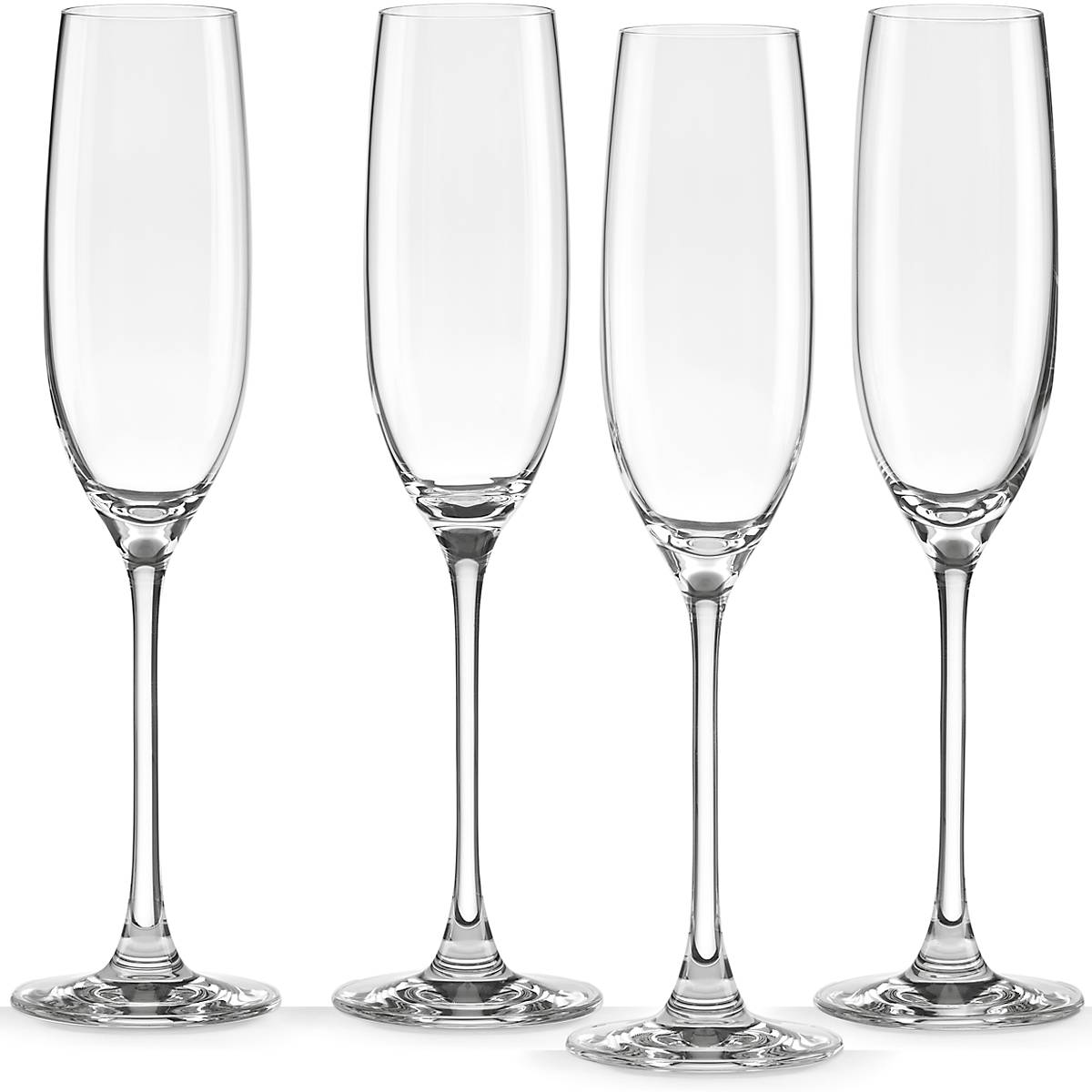 Blue Stem Crystal Champagne Flutes 7 oz Set-4