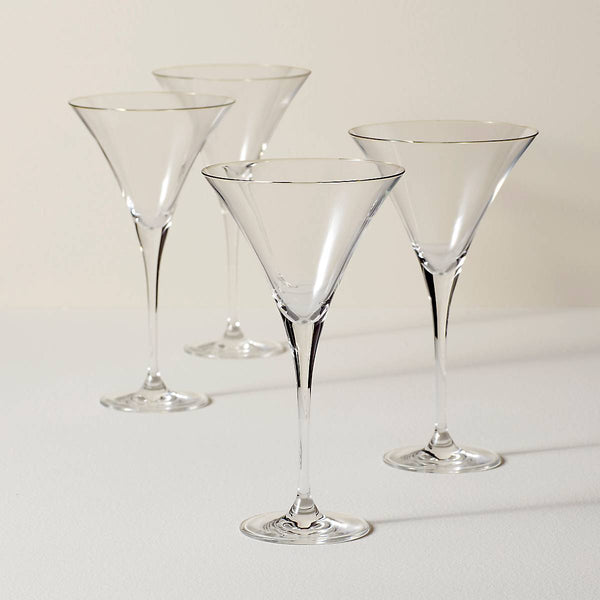 Ribbed Optic Martini Glass / Set of 4 + sett – One Mercantile / Sett