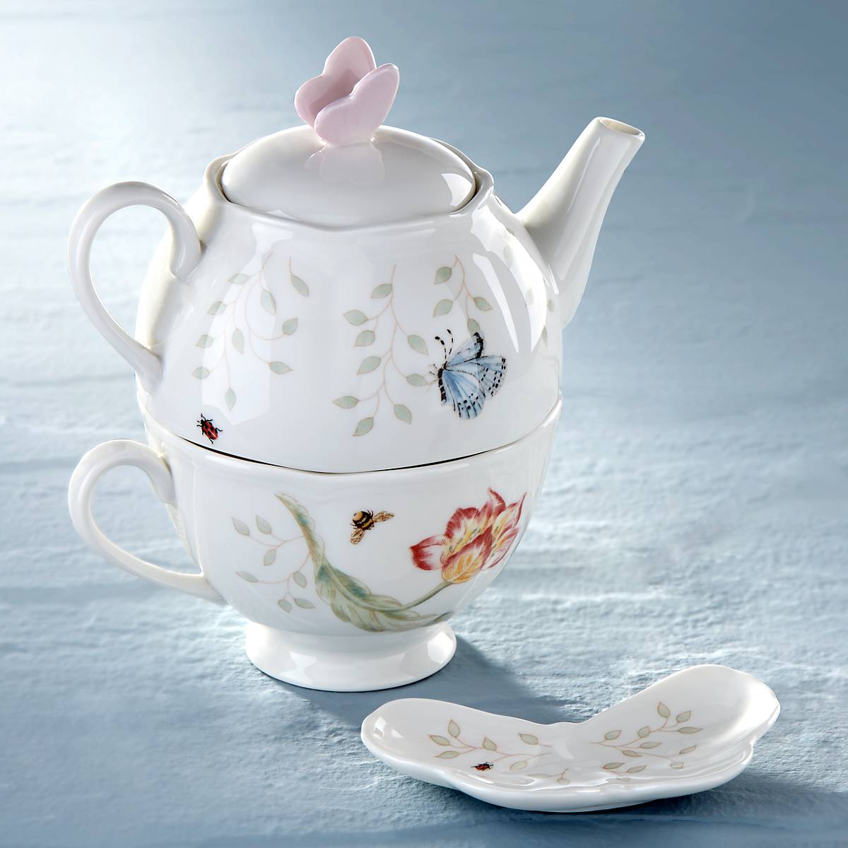 Lenox Butterfly Meadow Tea Kettle Blue