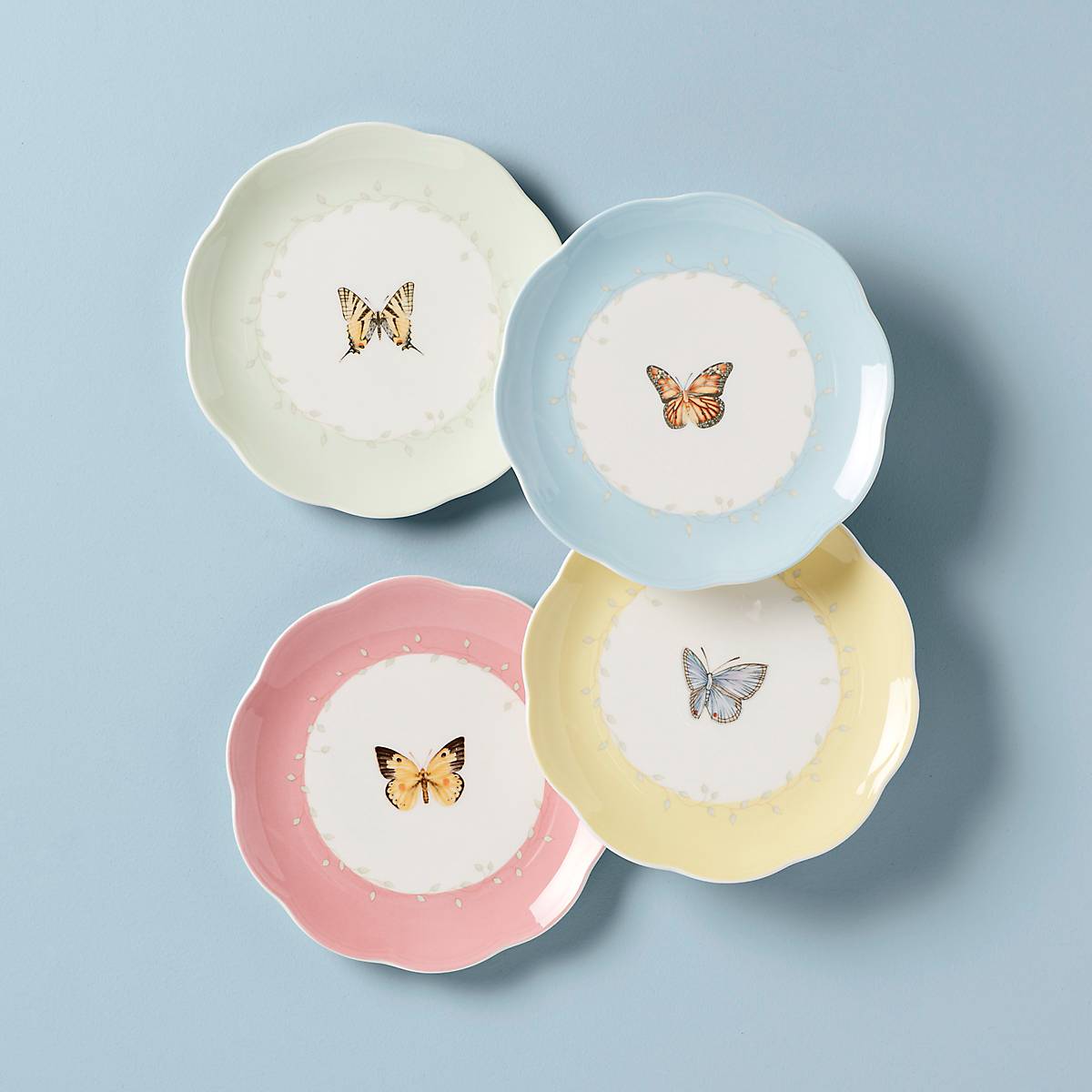 Butterfly Meadow 4Piece Dessert Plate Set Lenox Corporation
