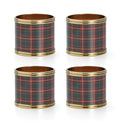 Holiday Nouveau Plaid Napkin Rings, Set of 4