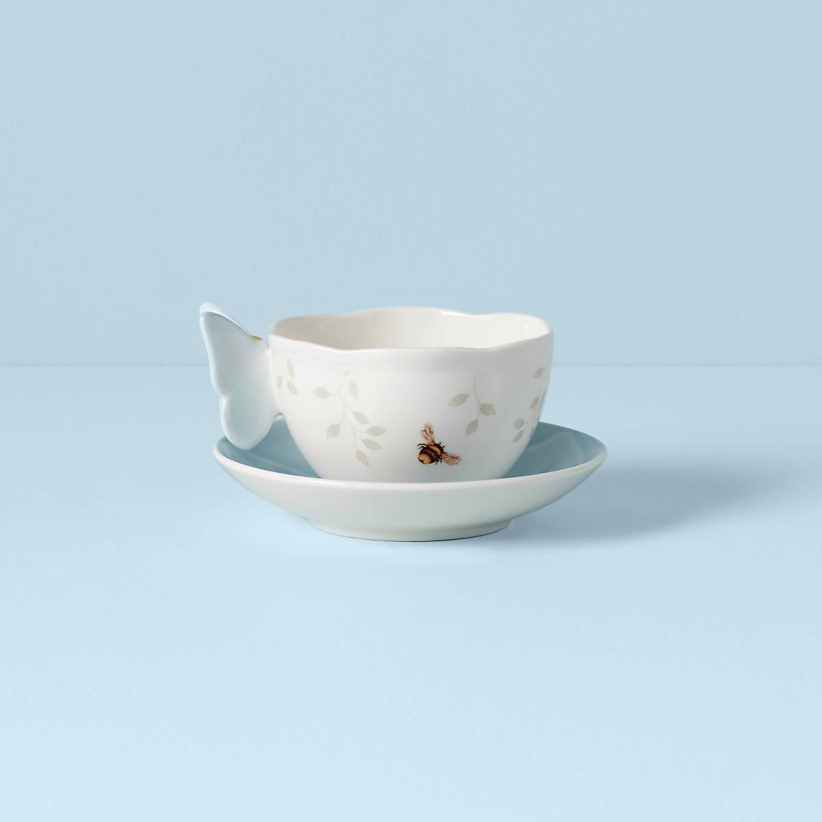 Butterfly Meadow Floral Blue Cup & Saucer – Lenox Corporation