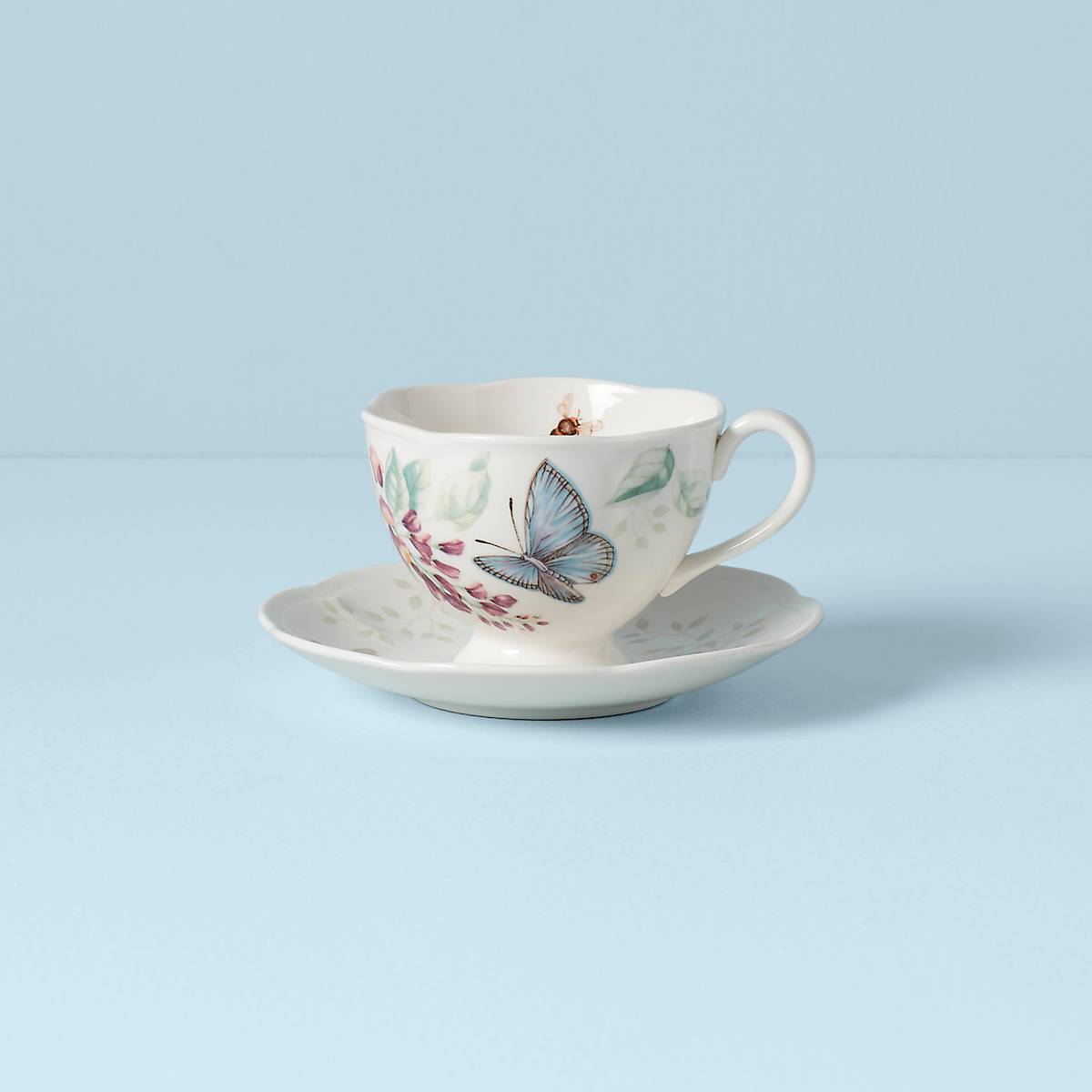 cambridge silversmiths Butterfly Meadow Blue Cup and Saucer