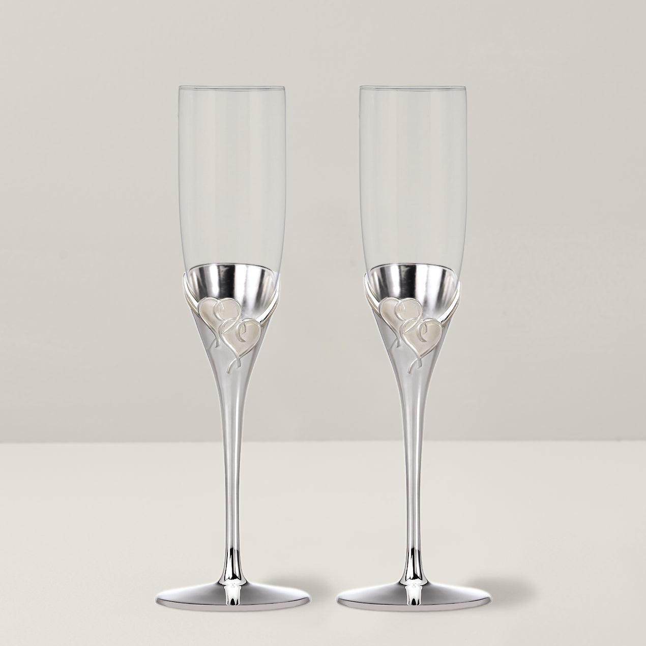 Stemless Personalized Wedding Champagne Flute Glass Set of 2