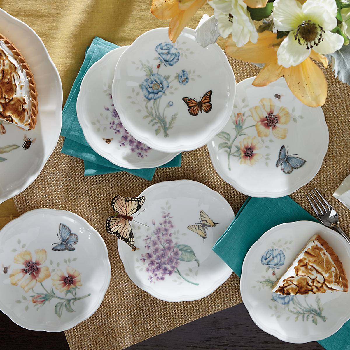 Butterfly Meadow 6-Piece Tidbit Plate Set – Lenox Corporation