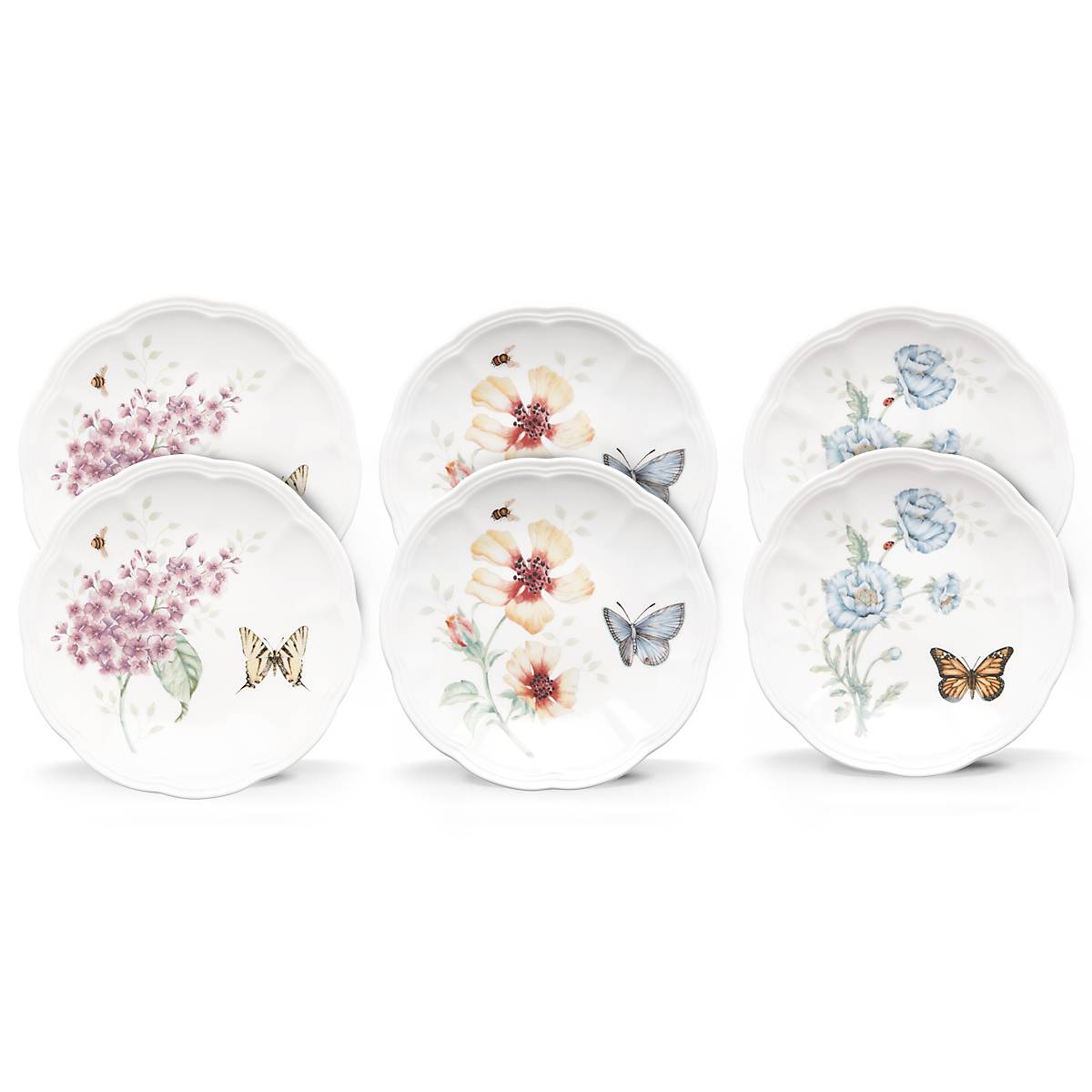 Butterfly Meadow 6-Piece Tidbit Plate Set – Lenox Corporation