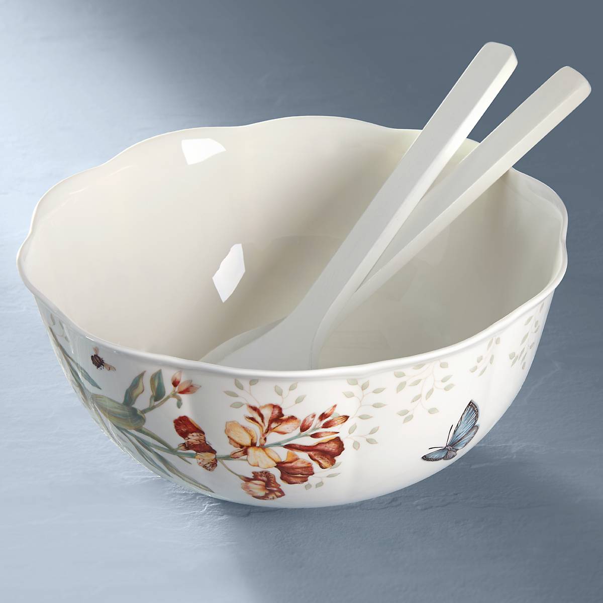 Butterfly Meadow Salad Bowl & Servers – Lenox Corporation
