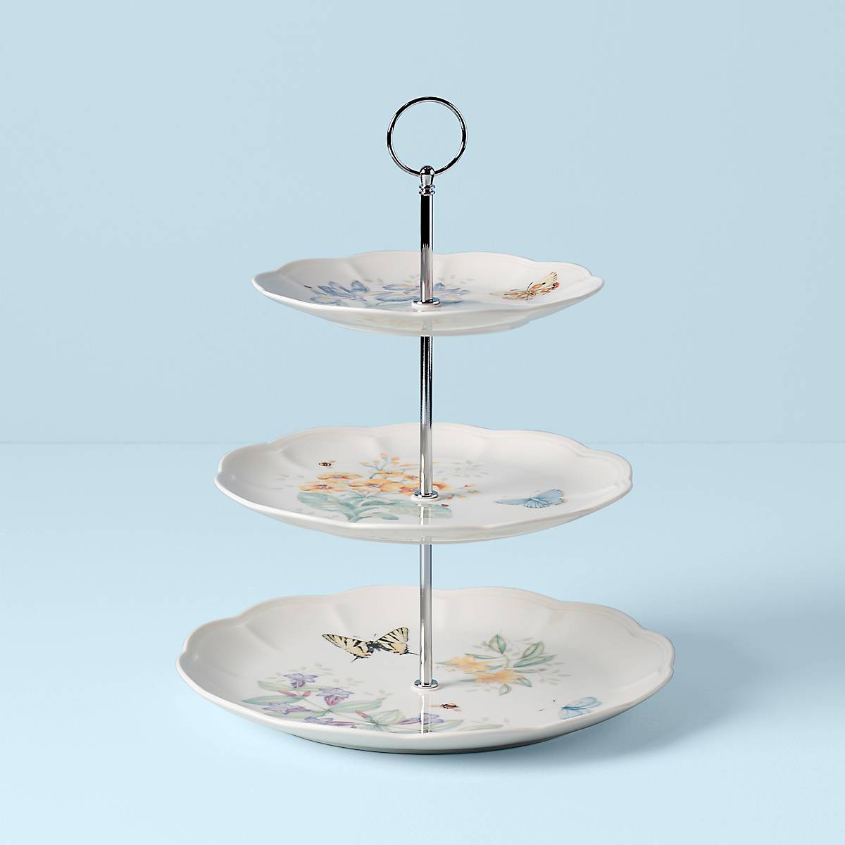 cambridge silversmiths Butterfly Meadow 3-Tiered Server
