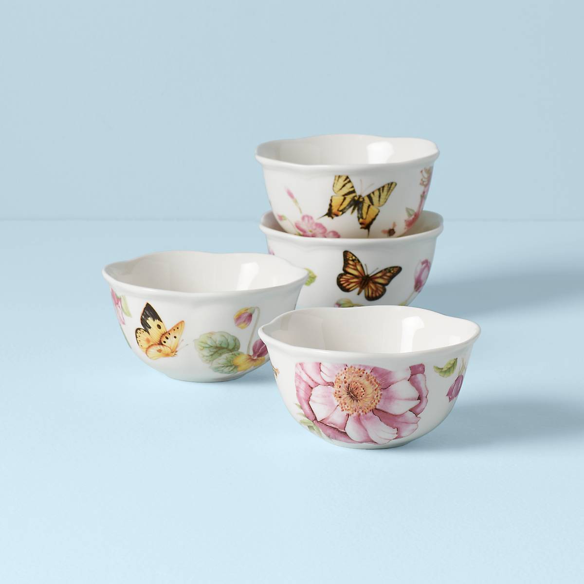 cambridge silversmiths Butterfly Meadow Bloom 4-Piece Dessert Bowl Set