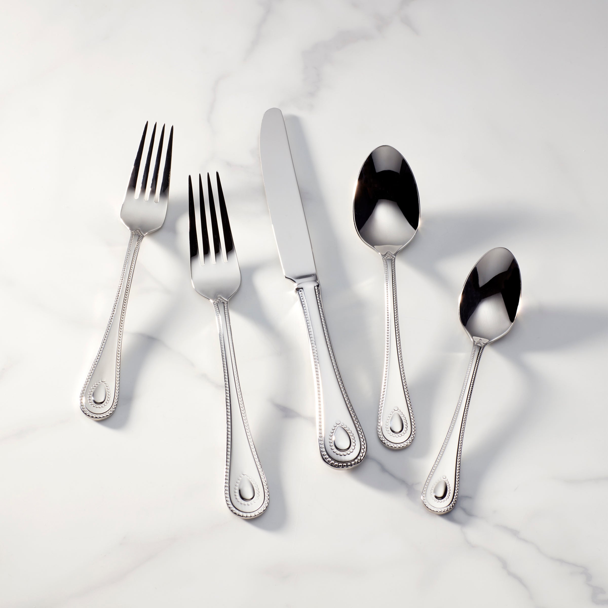 Personalized Cutlery Set Tear Drop Cutlery Set 5 Piece Hostess Set