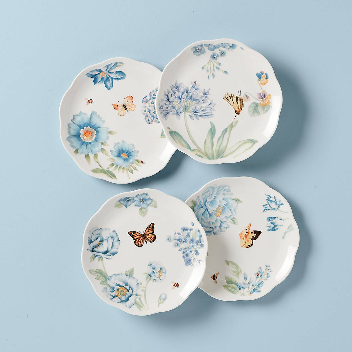 Butterfly Meadow Blue Dessert Plates, Set of 4 – Lenox Corporation