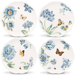 Butterfly Meadow Blue Dessert Plates, Set of 4