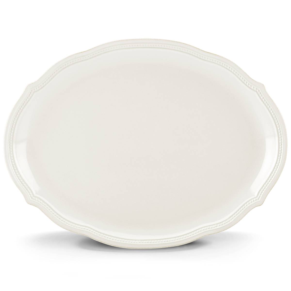 French Perle Bead White Oval Platter – Lenox Corporation