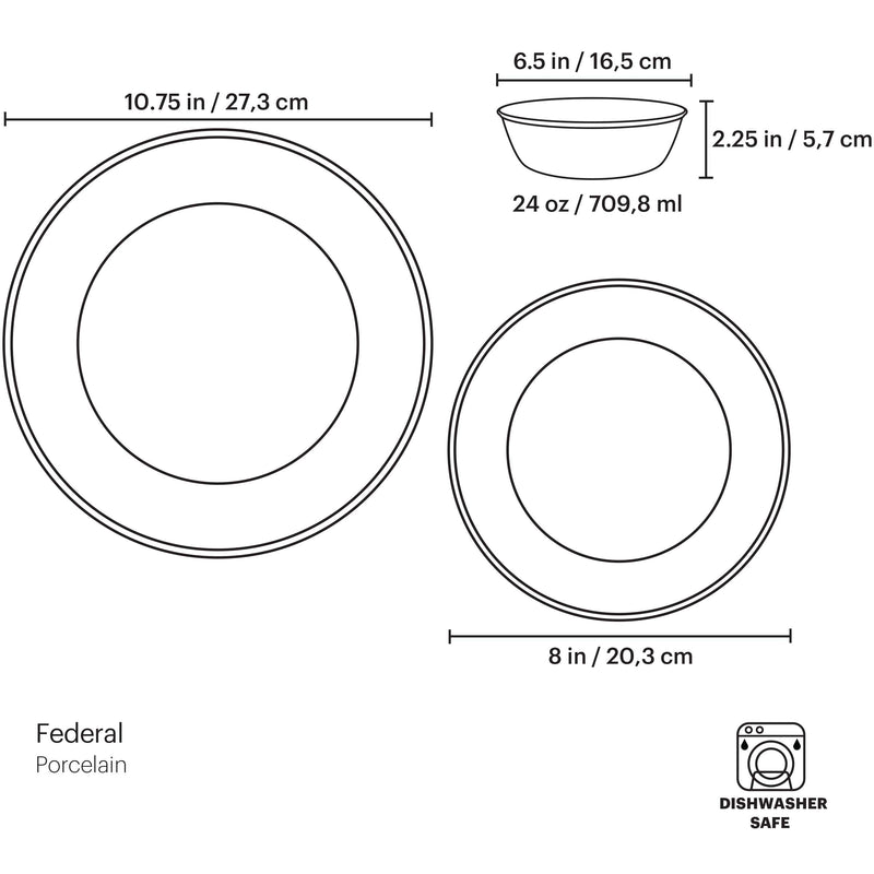Federal Platinum 3-Piece Place Setting