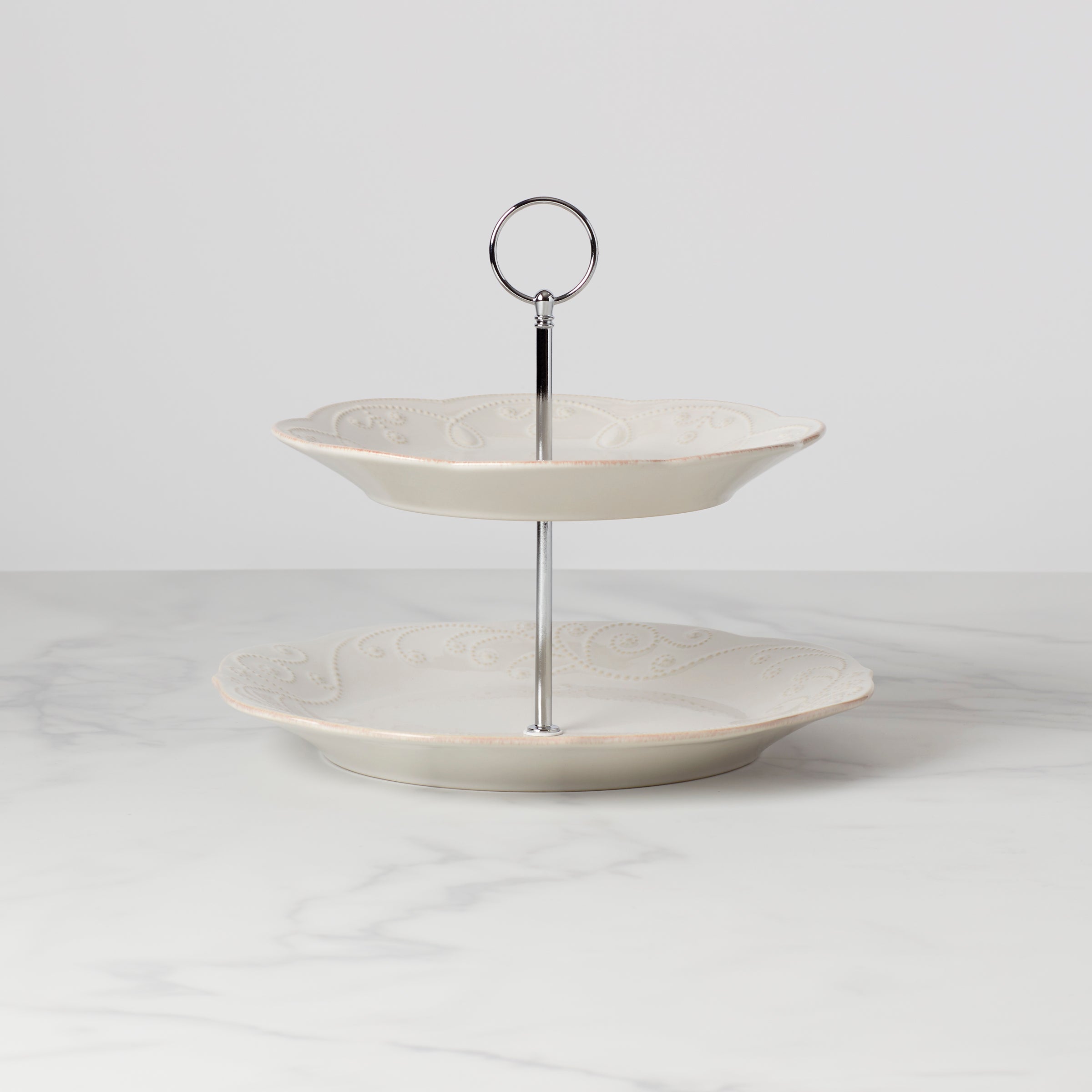 French Perle White 2-Tiered Server – Lenox Corporation