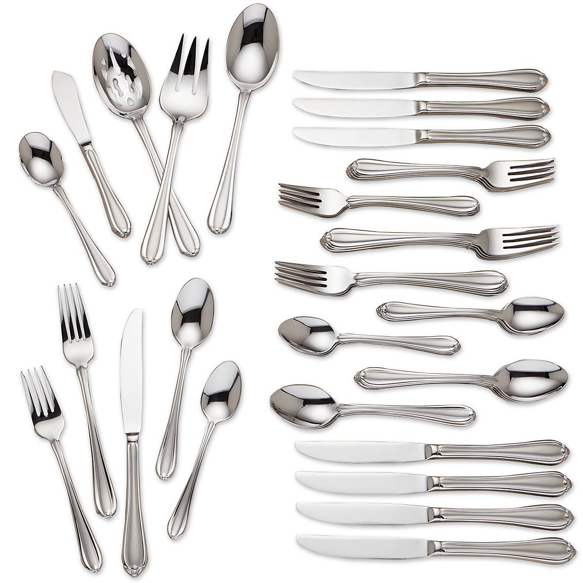 cambridge silversmiths Melon Bud Frosted 45-Piece Flatware Set