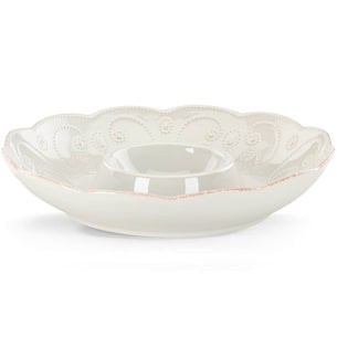 French Perle White Chip & Dip Tray