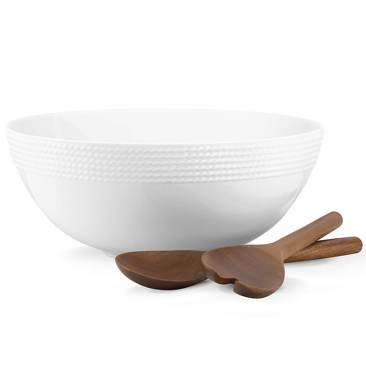 Wickford Salad Set With Wood Servers