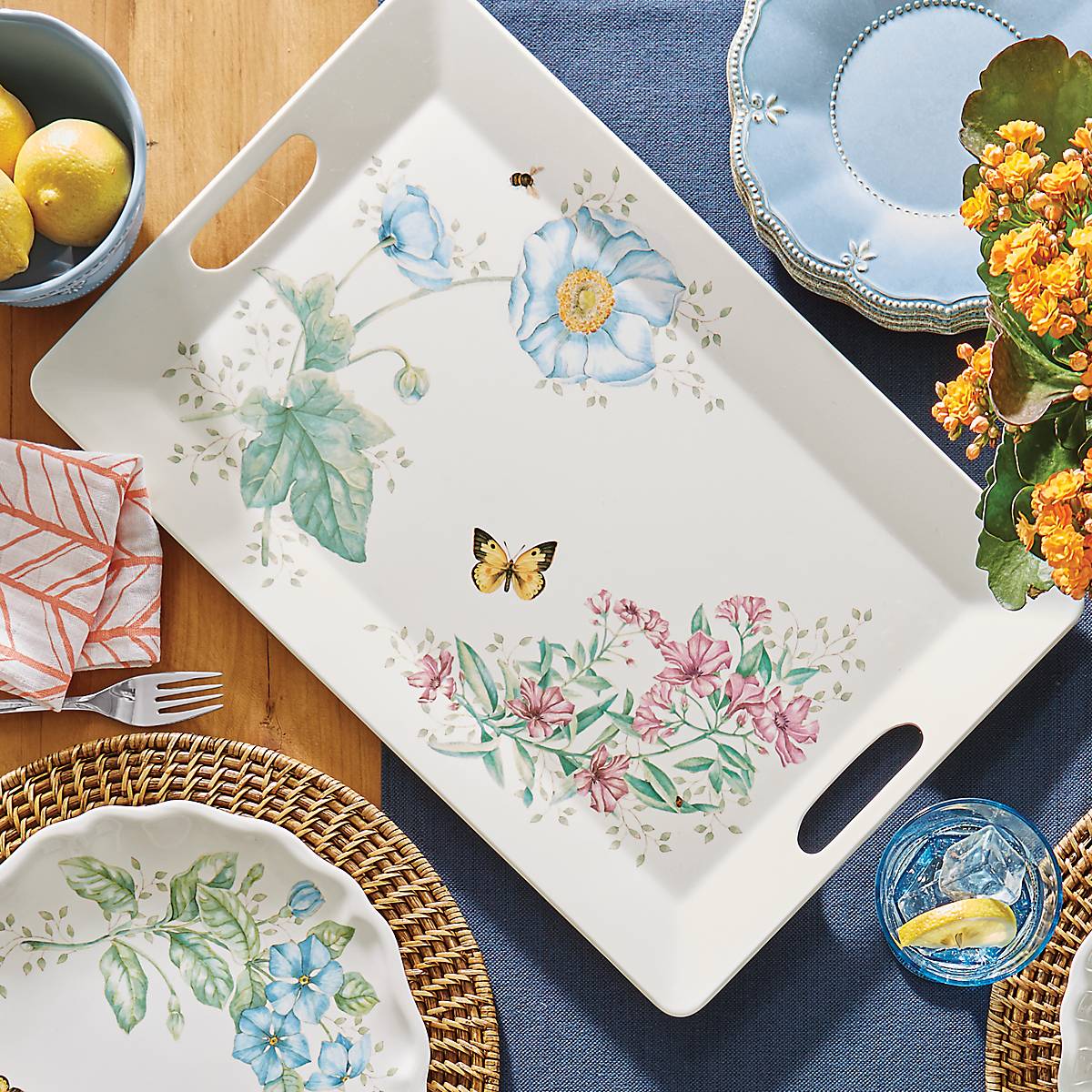 Butterfly Meadow Melamine Handled Tray – Lenox Corporation