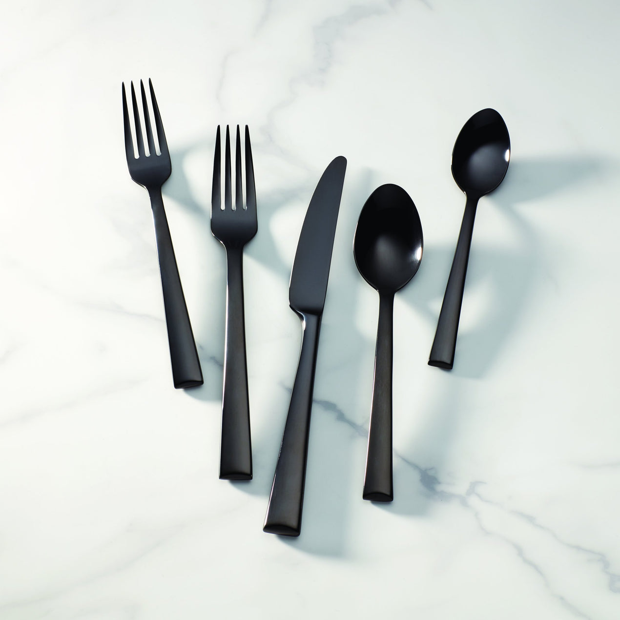 Matte Black Flatware - Set of 5