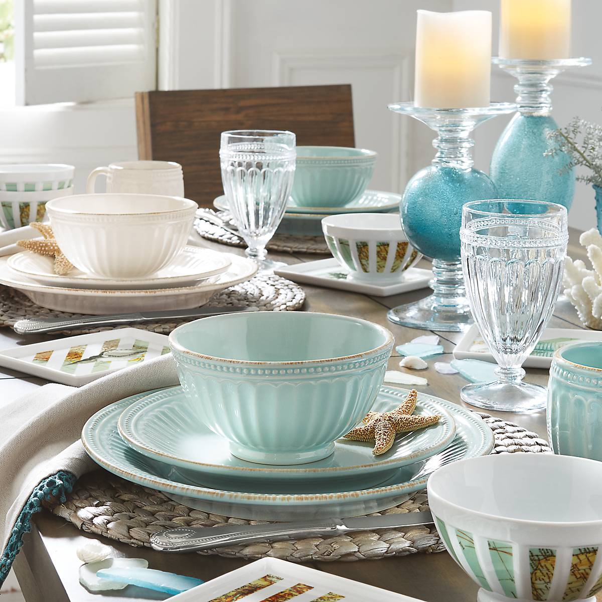 French Perle Groove Ice Blue 4-Piece Place Setting – Lenox Corporation