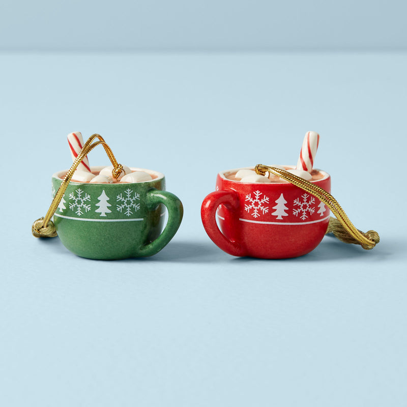 Personalized Forever Friends Hot Cocoa 2-Piece Ornament Set