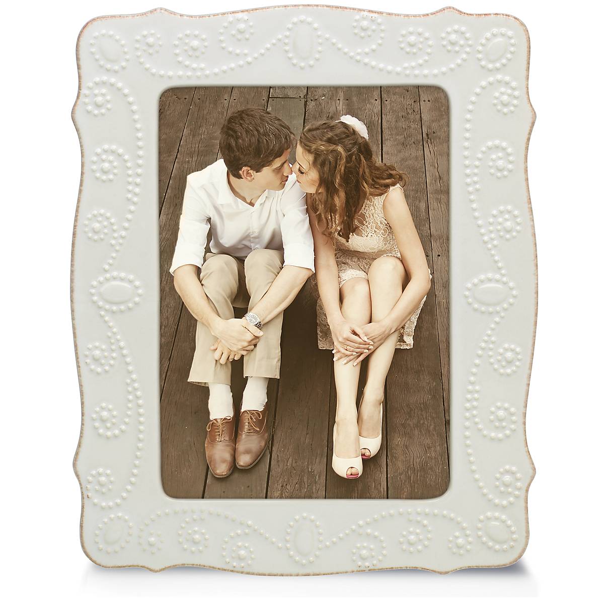 cambridge silversmiths French Perle White 5" x 7" Frame