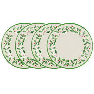 Holiday 4-Piece Melamine Dinner Plate Set