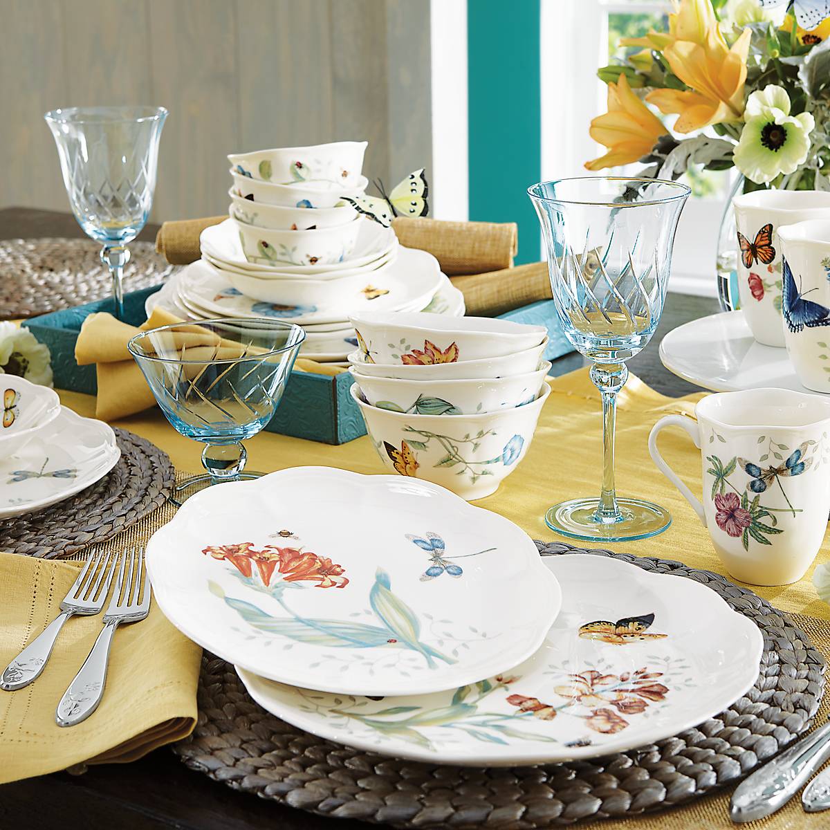 LENOX MEADOW SONG　デイナーセット Butterfly Meadow 28-Piece Dinnerware Set – Lenox Corporation