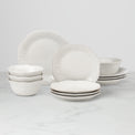 French Perle White 12-Piece Dinnerware Set