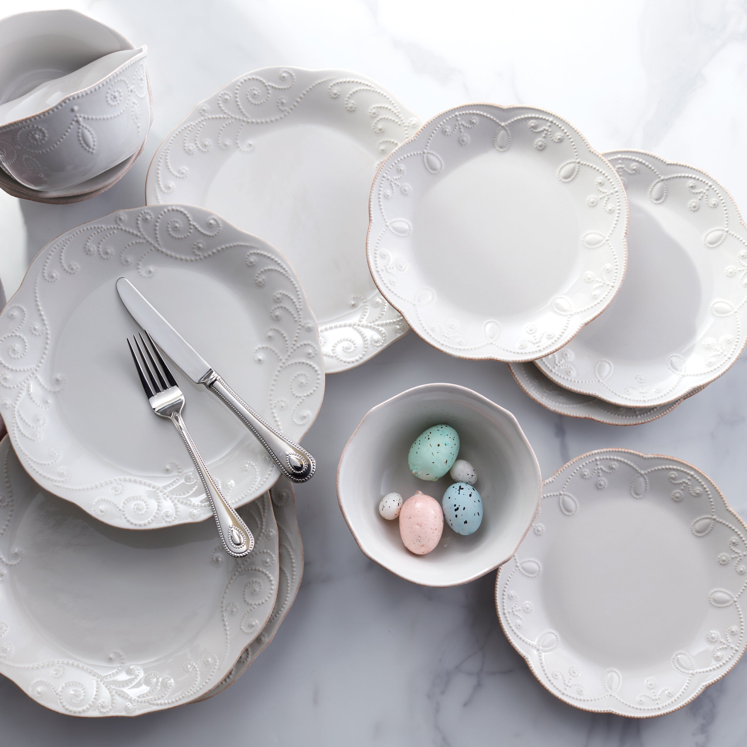 French Perle White 12-Piece Dinnerware Set – Lenox Corporation