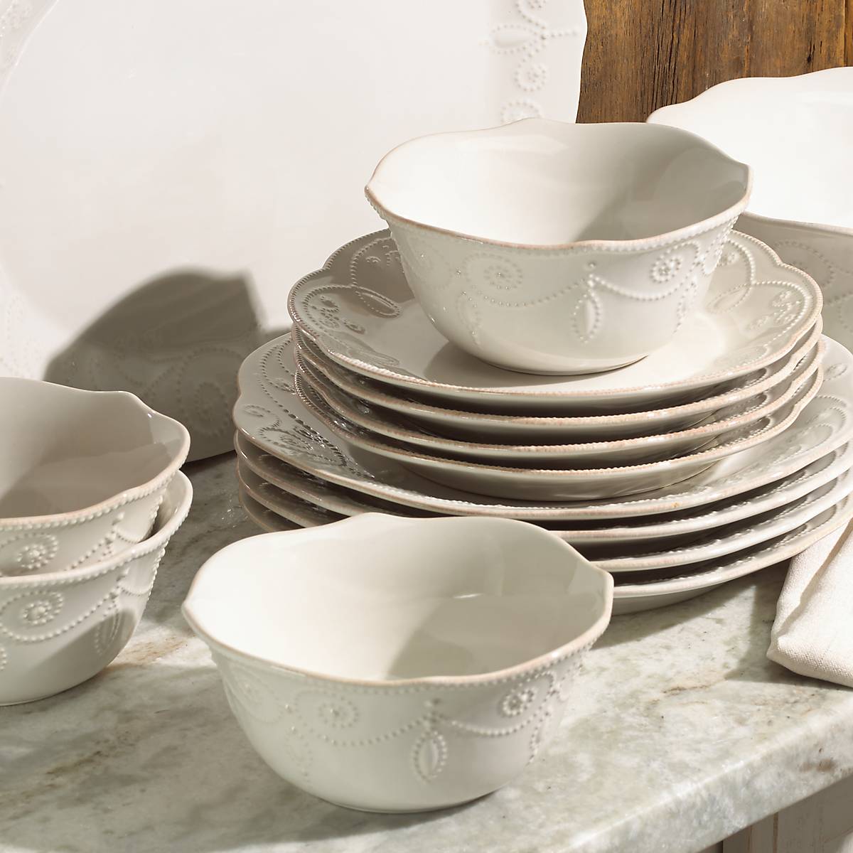 French Perle White 12-Piece Dinnerware Set – Lenox Corporation